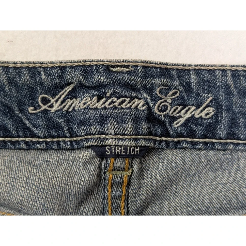 American Eagle Womens Jeans Sz 12 Long Favorite Boyfriend Stretch Medium Blue